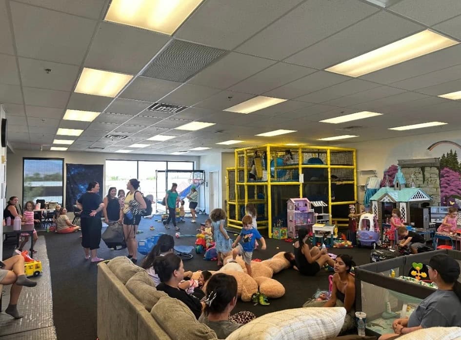 Inside VIP Family Indoor Play - parents relaxing while kids play in our spacious play area